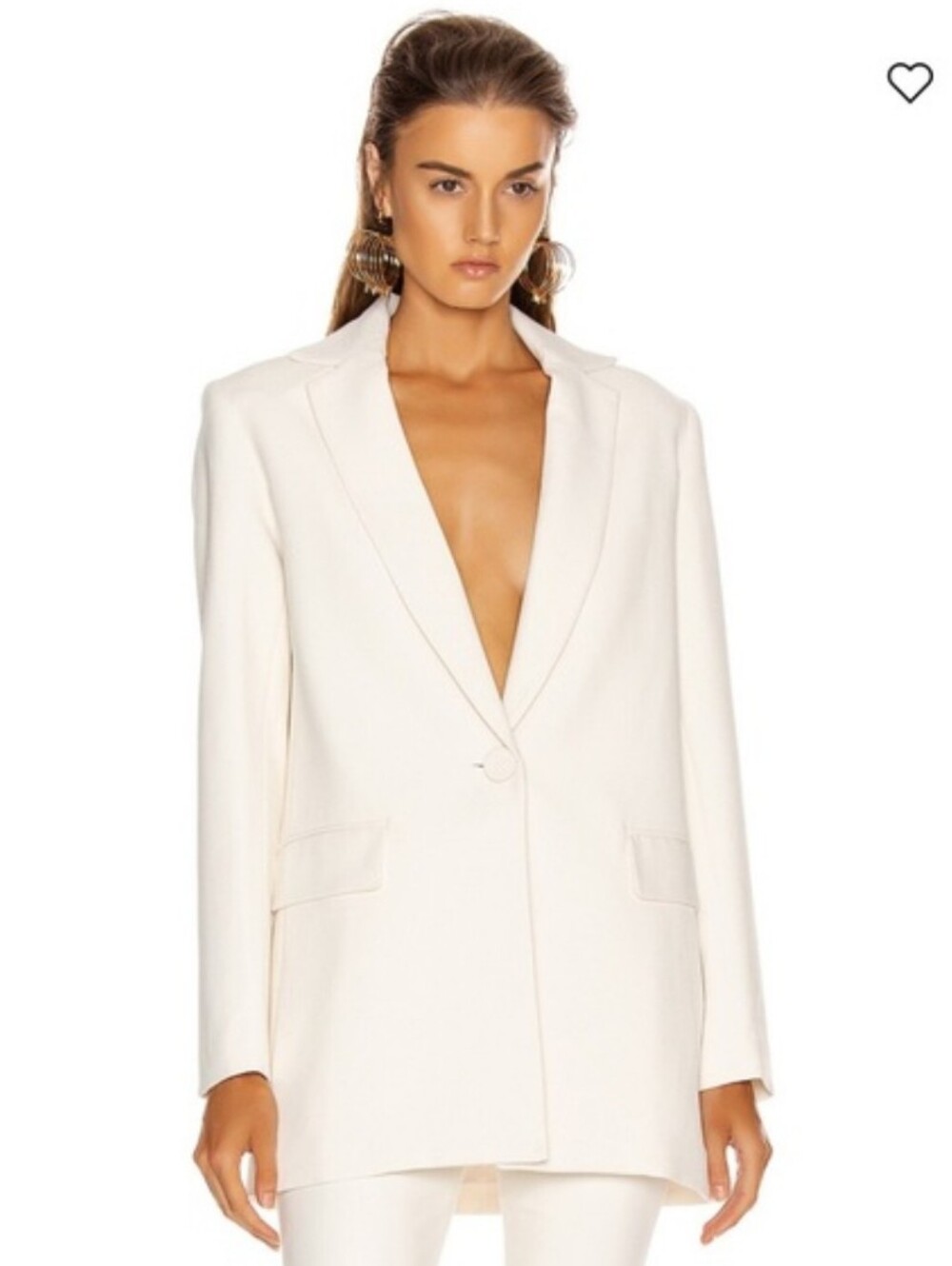 Silvia Tcherassi Size Small Farisa White/Pearl Single-Button Blazer